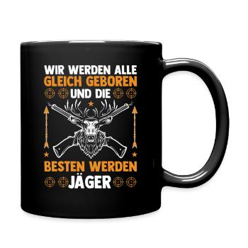 Jagd Jagen Waidmann Jäger - Tasse einfarbig - Schwarz - Rechts