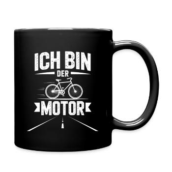 Ich bin der Motor – Fahrrad Motiv - Tasse einfarbig - Schwarz - Rechts