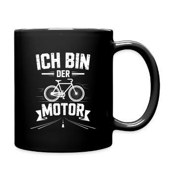 Ich bin der Motor Fahrrad-Motiv - Tasse einfarbig - Schwarz - Rechts
