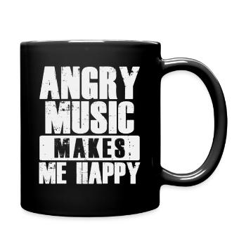 Angry Music Makes Me Happy - Rock Spruch - Tasse einfarbig - Schwarz - Rechts