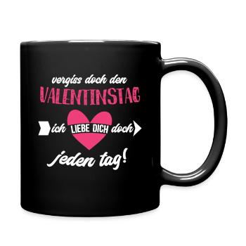 Valentinstag Herzbotschaft Print - Tasse einfarbig - Schwarz - Rechts