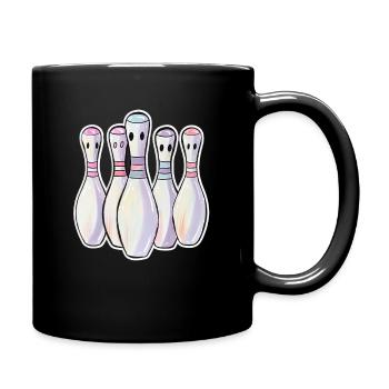 Quilles de bowling Look comique - Mug uni - noir - Droite