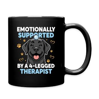 Hund Vierbeiner Therapeut Emotionale Unterstützung - Tasse einfarbig - Schwarz - Rechts