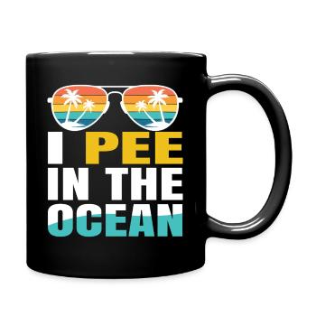 I Pee In The Ocean Spruch Retro Sonnenbrille - Tasse einfarbig - Schwarz - Rechts