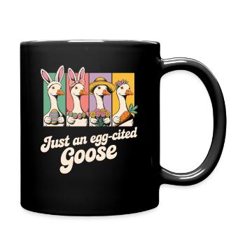 Just an egg-cited Goose Panels - Tasse einfarbig - Schwarz - Rechts