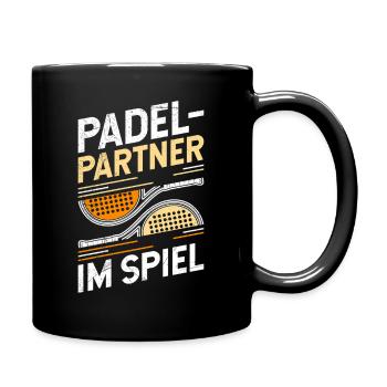 PADEL PARTNER IM SPIEL Padelspiel Lustiges - Tasse einfarbig - Schwarz - Rechts