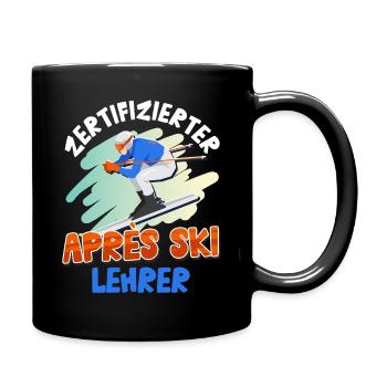 Skifahren ZERTIFIZIERTER APRES-SKI LEHRER Lustig - Tasse einfarbig - Schwarz - Rechts