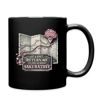 Cherry Blossom Sakura Cherry Blossom - Full Colour Mug - black - Right