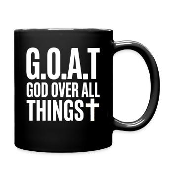 G.O.A.T God Over All Things Kreuz - Tasse einfarbig - Schwarz - Rechts