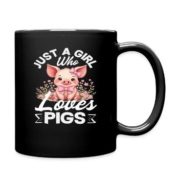 Nur ein Mädchen das Schweine liebt Baby 21. Offic - Tasse einfarbig - Schwarz - Rechts