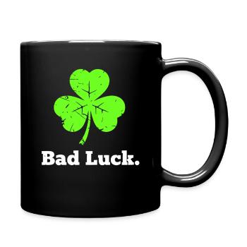 Bad Luck Shamrock Funny - Full Colour Mug - black - Right