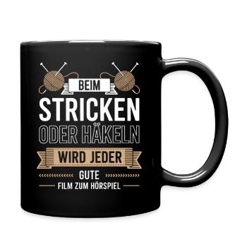 Beim Stricken Oder Häkeln: Guter Film Hörspiel - Full Colour Mug - black - Right