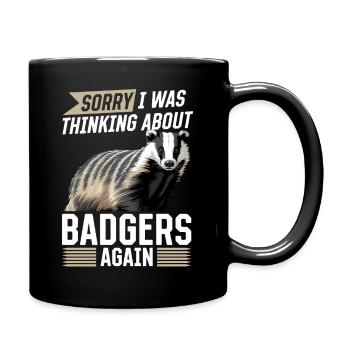 Funny Animal Badger - Tasse einfarbig - Schwarz - Rechts