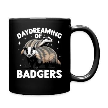 Funny Animal Badger - Tasse einfarbig - Schwarz - Rechts