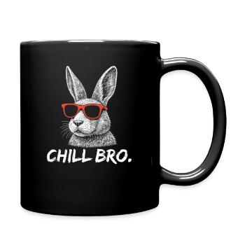 CHILL BRO – Drôle de lapin avec des lunettes de soleil - Mug uni - noir - Droite
