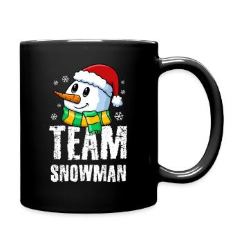 Cute Snowman with Santa Hat and Scarf Design - Tasse einfarbig - Schwarz - Rechts