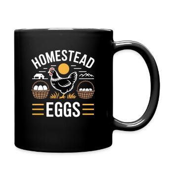 Homestead Eggs Hühnerhalter Huhn - Tasse einfarbig - Schwarz - Rechts