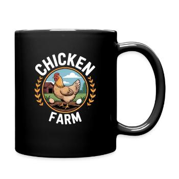 Chicken Farm Hühnerhalter Huhn - Tasse einfarbig - Schwarz - Rechts