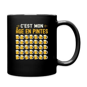 Mon Âge En Pintes 35 ans Humour Anniversaire Bière - Mug uni - noir - Droite