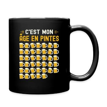 Mon Âge En Pintes 40 ans Humour Anniversaire Bière - Mug uni - noir - Droite