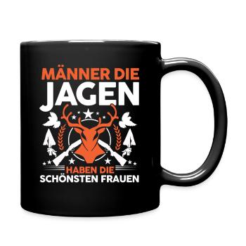 Jagd Jagen Waidmann Jäger - Tasse einfarbig - Schwarz - Rechts