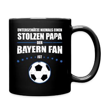 Stolzer Papa Bayern Fan Geschenk für Papa - Tasse einfarbig - Schwarz - Rechts