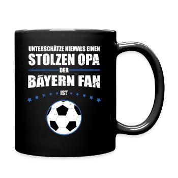 Stolzer Opa Bayern Fan Geschenk für Opa - Tasse einfarbig - Schwarz - Rechts