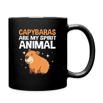 Capybara Capibara - Tasse einfarbig - Schwarz - Rechts