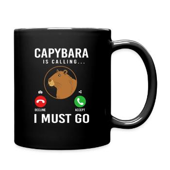 Capybara Capibara - Tasse einfarbig - Schwarz - Rechts