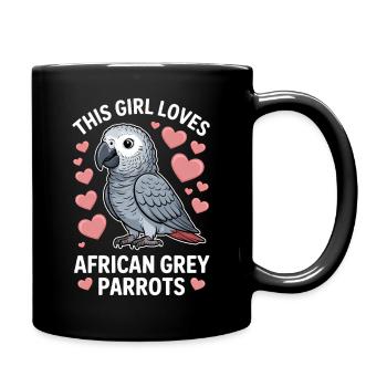 Graupapagei Sprüche Lustiges Graupapagei Geschenk  - Tasse einfarbig - Schwarz - Rechts