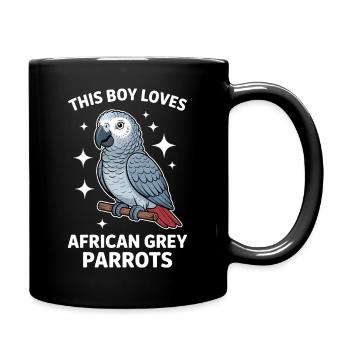 Graupapagei Sprüche Lustiges Graupapagei Geschenk  - Tasse einfarbig - Schwarz - Rechts