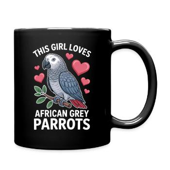 Graupapagei Sprüche Lustiges Graupapagei Geschenk  - Tasse einfarbig - Schwarz - Rechts
