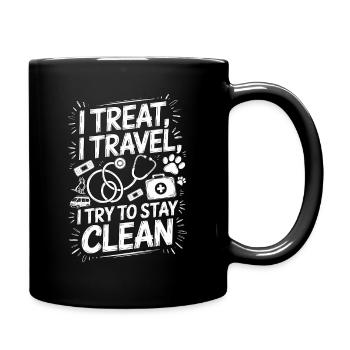 Mobile Vet I Treat I Travel Pet Care Professional - Tasse einfarbig - Schwarz - Rechts