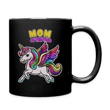 Mutter des Jahres Einhorn - Tasse einfarbig - Schwarz - Rechts
