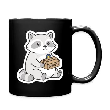 Motif de Donuts de raton laveur DONUTS - Mug uni - noir - Droite