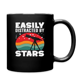 Leicht Abgelenkt Durch Sterne Astronomie - Tasse einfarbig - Schwarz - Rechts