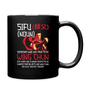  Wing Chun Wooden Dummy Training Martial Arts Wing - Full Colour Mug - black - Right