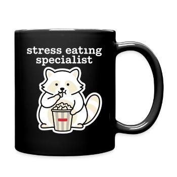 Stress Eating Specialist Raccoon - Full Colour Mug - black - Right