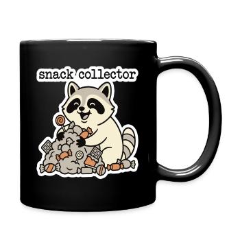Snack Collector Raccoon Motif - Full Colour Mug - black - Right