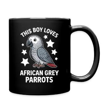 Graupapagei Sprüche Lustiges Graupapagei Geschenk  - Tasse einfarbig - Schwarz - Rechts