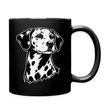 Portrait dalmate noir et blanc - Mug uni - noir - Droite