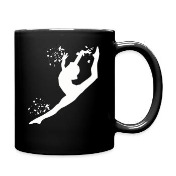 Gymnast with clubs rhythmic gymnastics - Full Colour Mug - black - Right