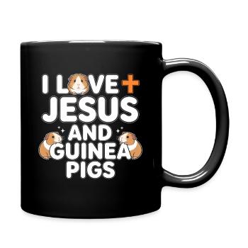 Ich liebe Jesus und Meerschweinchen - Tasse einfarbig - Schwarz - Rechts
