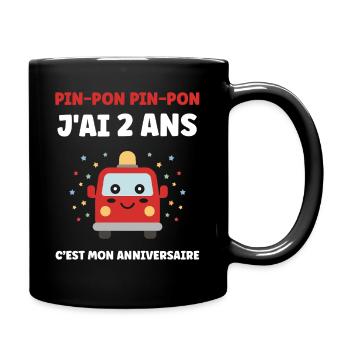 J'ai 2 ans Anniversaire Taxi - Mug uni - noir - Droite