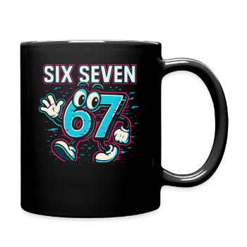 Six Seven 67 Meme Glitch Mascotte Italian Brainrot - Mug uni - noir - Droite