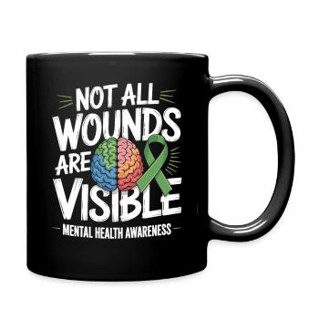 Toutes les blessures ne sont pas visibles – santé mentale - Mug uni - noir - Droite