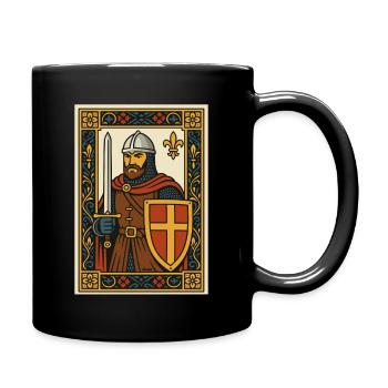 Emblème de tuile de chevalier médiéval - Mug uni - noir - Droite