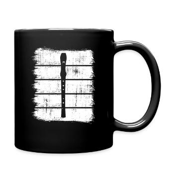 Dessin de flûte traversière - Mug uni - noir - Droite