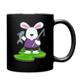 Pêche au poisson pêcheur lapin. - Mug uni - noir - Droite