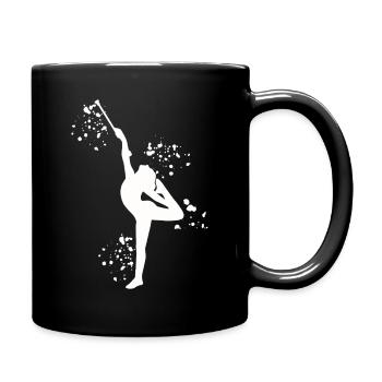Gymnastin Mit Taktstock Rhythmische Sportgymnastik - Tasse einfarbig - Schwarz - Rechts